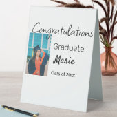 Plaque De Table Félicitations graduation ajouter nom année texte p (En SItu (Tableau))