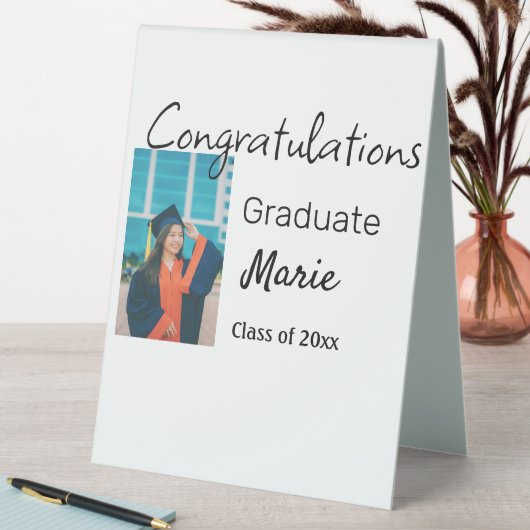 Plaque De Table Félicitations graduation ajouter nom année texte p (En SItu (Tableau))