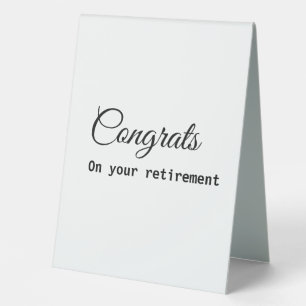 Plaque De Table Félicitations simples minimales retraite ajouter n
