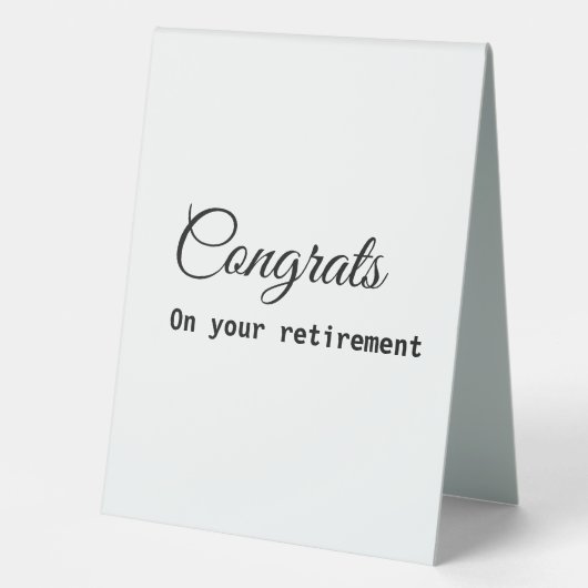 Plaque De Table Félicitations simples minimales retraite ajouter n (Recto)