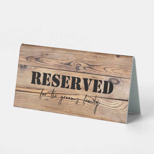 Plaque De Table Ferme en bois Mariage Moderne Rustique Réservé (Recto)