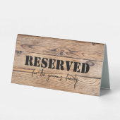 Plaque De Table Ferme en bois Mariage Moderne Rustique Réservé (Verso)