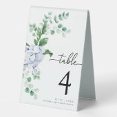 Plaque De Table Ferras Blue Hydrangea Mariage Numéro de table (Verso)