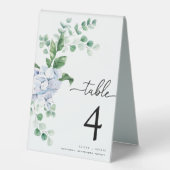 Plaque De Table Ferras Blue Hydrangea Mariage Numéro de table (Recto)