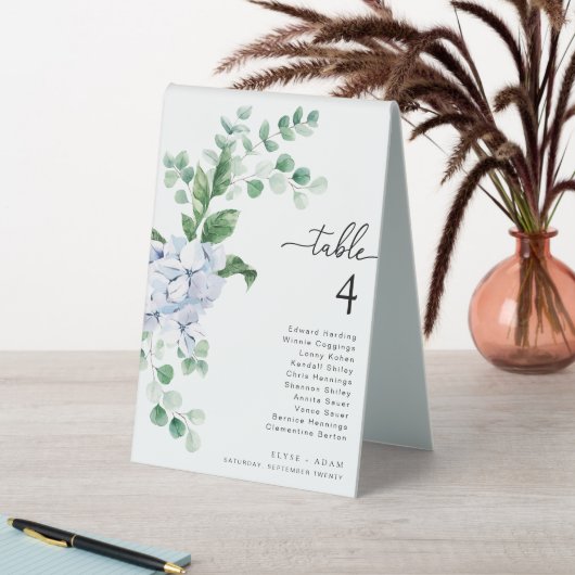 Plaque De Table Ferras Blue Hydrangea Mariage Numéro de table (En SItu (Tableau))