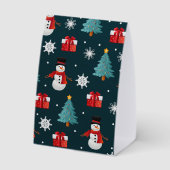 Plaque De Table Festive Snowmen Christmas Trees and Gifts Pattern (Verso)