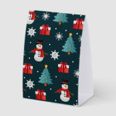 Plaque De Table Festive Snowmen Christmas Trees and Gifts Pattern (Recto)