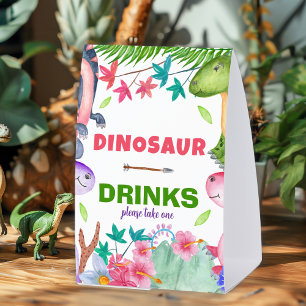 Plaque De Table Fête d'anniversaire 1 an dinosaure fille mignonne