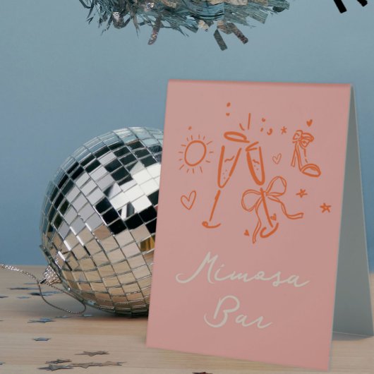 Plaque De Table Fête de Bachelorette de week-end en croquis rose e