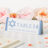 Plaque De Table Fête de Bat Mitzvah Étoile de David Bleue Clair (In SItu (Mariage))