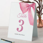 Plaque De Table Fête de bébé fille à ruban rose (En SItu (Tableau))