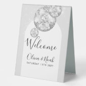 Plaque De Table Fête de fiançailles boule disco  (Recto)