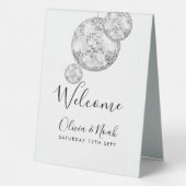 Plaque De Table Fête de fiançailles boule disco (Verso)