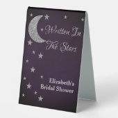 Plaque De Table Fête de Fiançailles Écrit Dans Les Étoiles (Recto)
