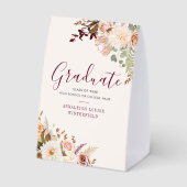 Plaque De Table Fête de fin d'études Floral Aquarelle Script (Verso)