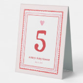 Plaque De Table Fête de la Saint-Valentin cœur rose et rouge (Verso)