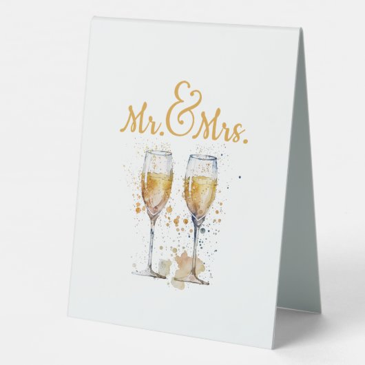 Plaque De Table Fête de M. & Mme Champagne (Verso)