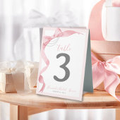 Plaque De Table Fête des mariées Coquette Pink Bow & Pearl Bienven