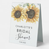 Plaque De Table Fête des mariées d'aquarelle florale de tournesol (Verso)