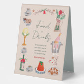 Plaque De Table Fête des mariées de Noël Doodle Signet Boissons (Recto)