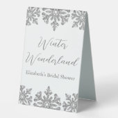 Plaque De Table Fête des mariées d'hiver Silver Snowflake (Recto)