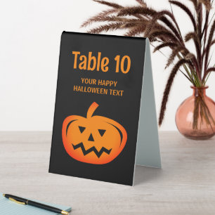 Plaque De Table Fête d'Halloween personnalisée noire et orange