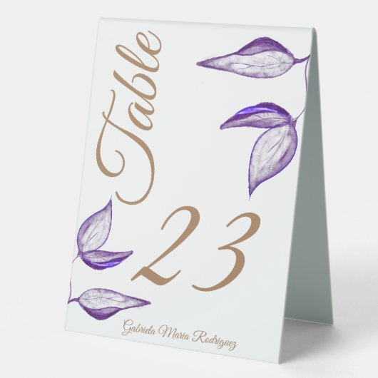 Plaque De Table Feuillage pourpre Quinceañera (Recto)
