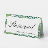 Plaque De Table Feuille de  de palme Tropical - Mariage de script  (Recto)