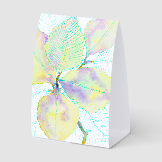 Plaque De Table Feuilles botaniques aquarelles jaune vert pastel