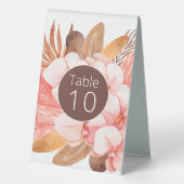 Plaque De Table Feuilles de fleurs Boho hiver Mariage de plume (Verso)