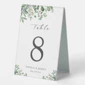 Plaque De Table Feuilles Eucalyptus simples et élégants Numéro de  (Verso)