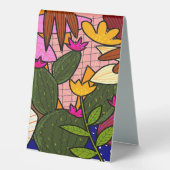 Plaque De Table feuilles tropicaux Abstraits et fleurs (Recto)