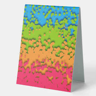 Plaque De Table Fière de Groovy Rétro Bubbly Trippy Funky Panroman