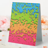 Plaque De Table Fière de Groovy Rétro Bubbly Trippy Funky Panroman (In SItu (Mariage))