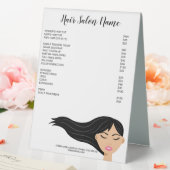 Plaque De Table Fille Avec Long Black Flower Coiffeur Menu (In SItu (Mariage))