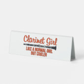 Plaque De Table Fille clarinette comme une fille normale mais plus (Verso)