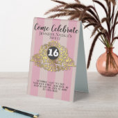 Plaque De Table Fille Rose Faux Or Foil Douce 16 TableTente (En SItu (Tableau))