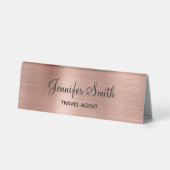 Plaque De Table Fille Rose Gold Foil Look (Verso)
