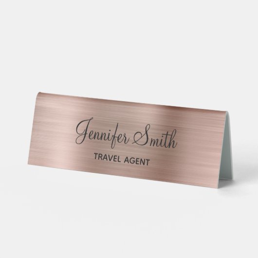 Plaque De Table Fille Rose Gold Foil Look (Recto)