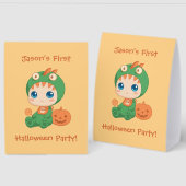 Plaque De Table First Halloween Baby Dragon Party (Recto/Verso)