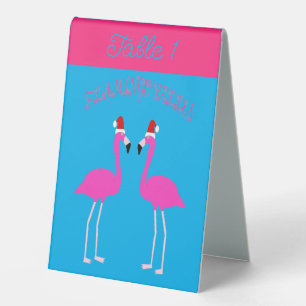 Plaque De Table Flamants roses Lesbiennes de Noël Flamant rose Bel