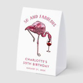 Plaque De Table Flamingo Drôle Cadeau de 50e Anniversaire (Verso)