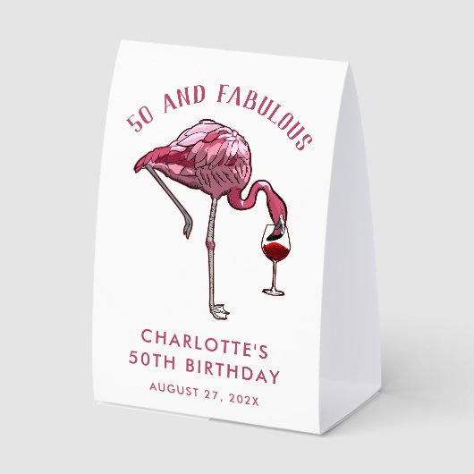 Plaque De Table Flamingo Drôle Cadeau de 50e Anniversaire (Recto)