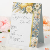 Plaque De Table Fleur carrelée méditerranéenne Italien Positano Le (In SItu (Mariage))