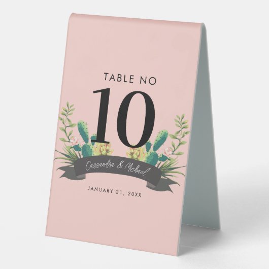 Plaque De Table Fleur de Cactus du désert (Verso)