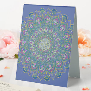 Plaque De Table Fleur de Vie - Mandala de style indien 1