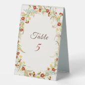 Plaque De Table Fleur sauvage Jaune Marigold Mariage de feuillage (Verso)