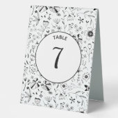 Plaque De Table Fleur sauvage Monochrome moderne (Recto)