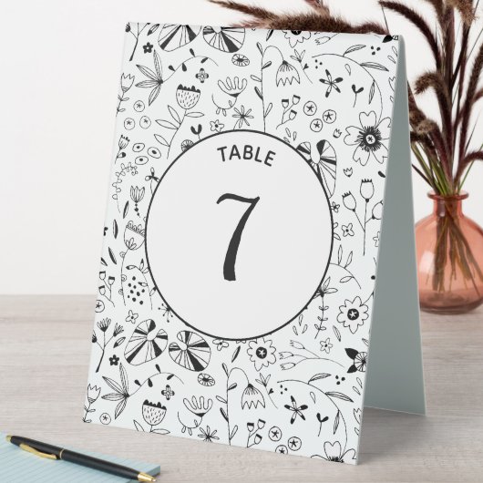 Plaque De Table Fleur sauvage Monochrome moderne (En SItu (Tableau))