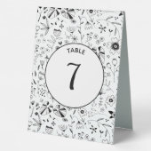 Plaque De Table Fleur sauvage Monochrome moderne (Verso)